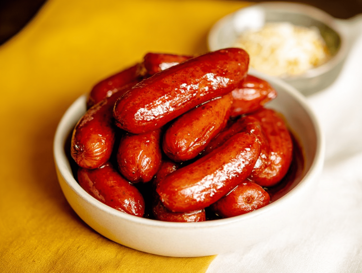 Beer Braised Cocktail Sausages