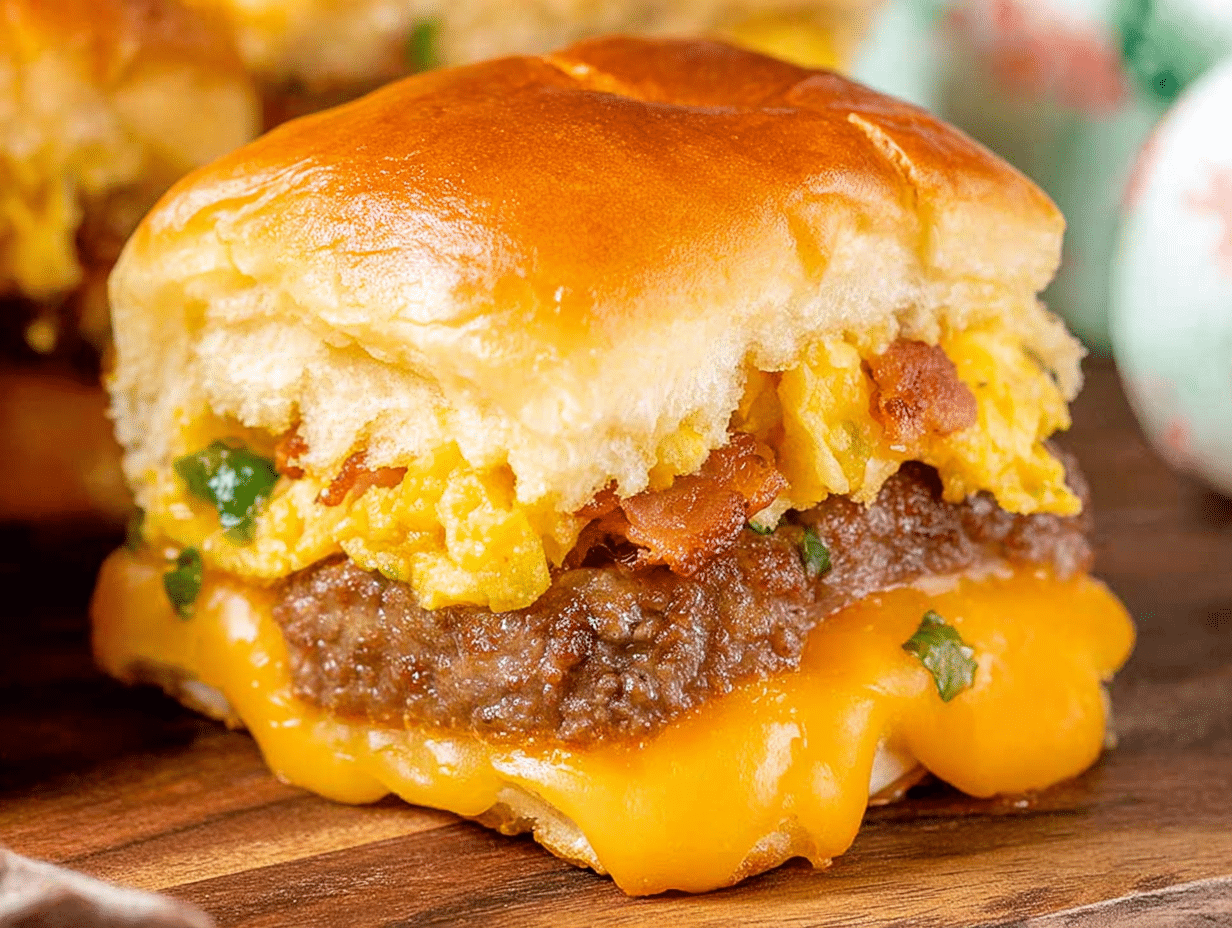 Cheesy Beef and Sausage Sliders
