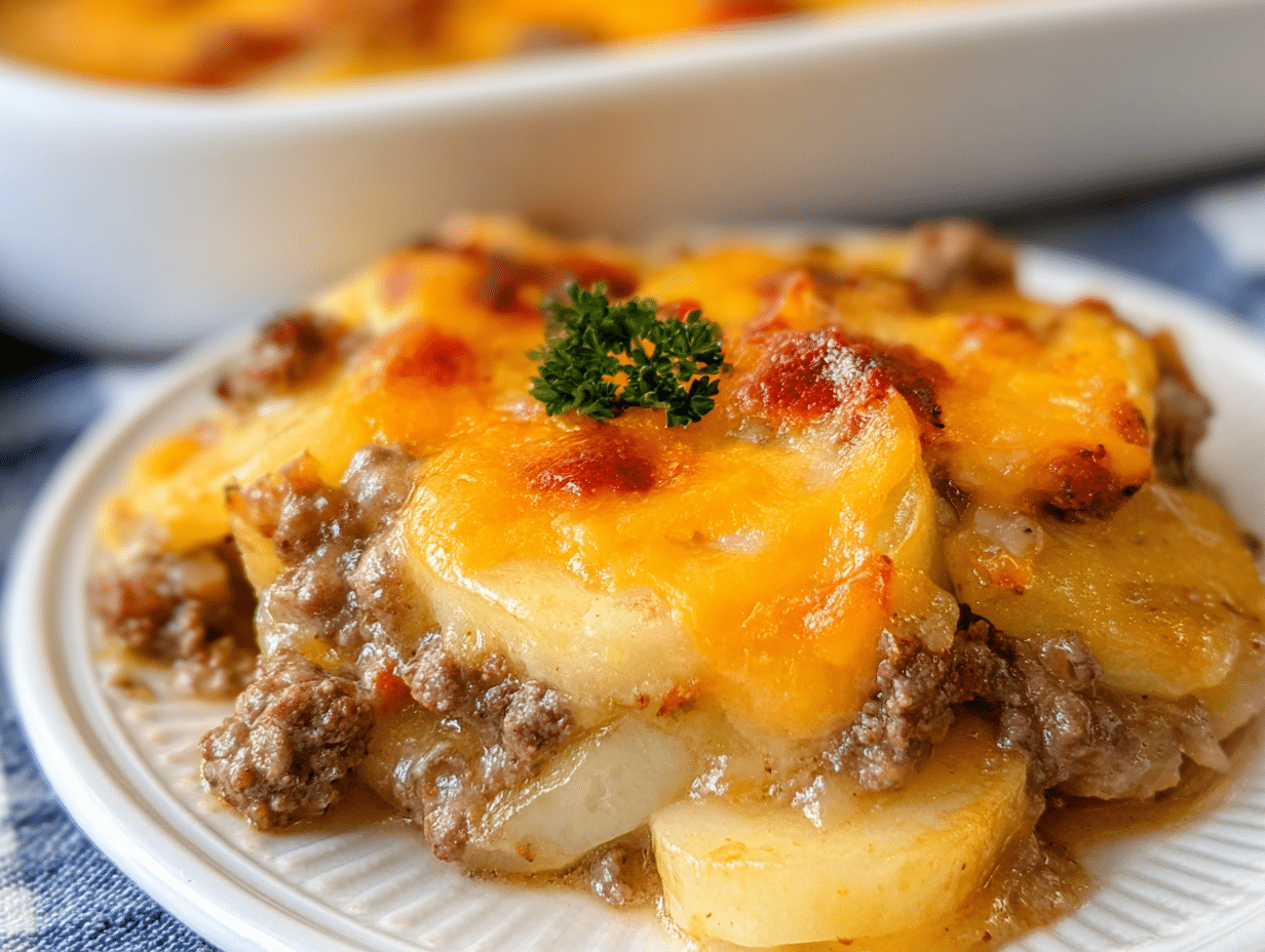 Cheesy Hamburger Potato Casserole