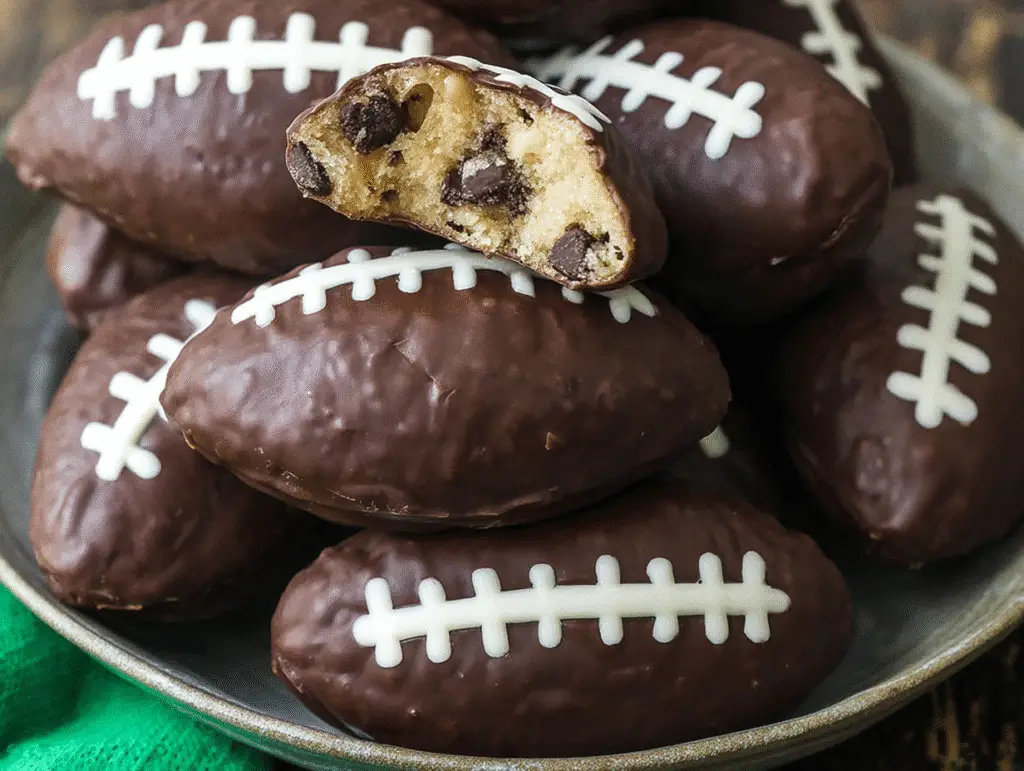 Chocolate Chip Cookie Dough Footballs