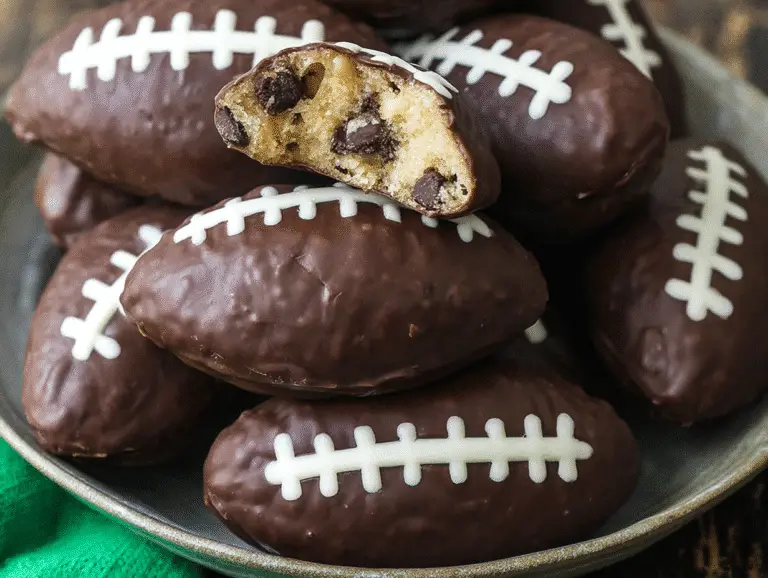 Chocolate Chip Cookie Dough Footballs