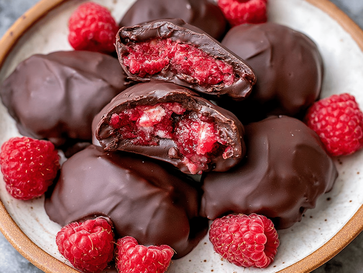 Chocolate-Covered Raspberry Bites