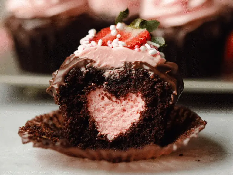 Chocolate Covered Strawberry Buttercream Cupcakes
