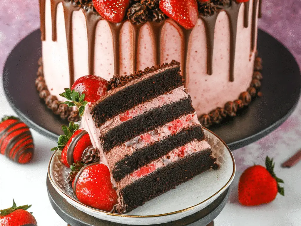 Chocolate Covered Strawberry Cake