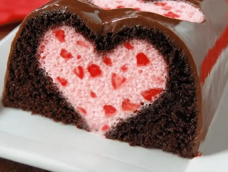 Chocolate Covered Strawberry Heart Cake
