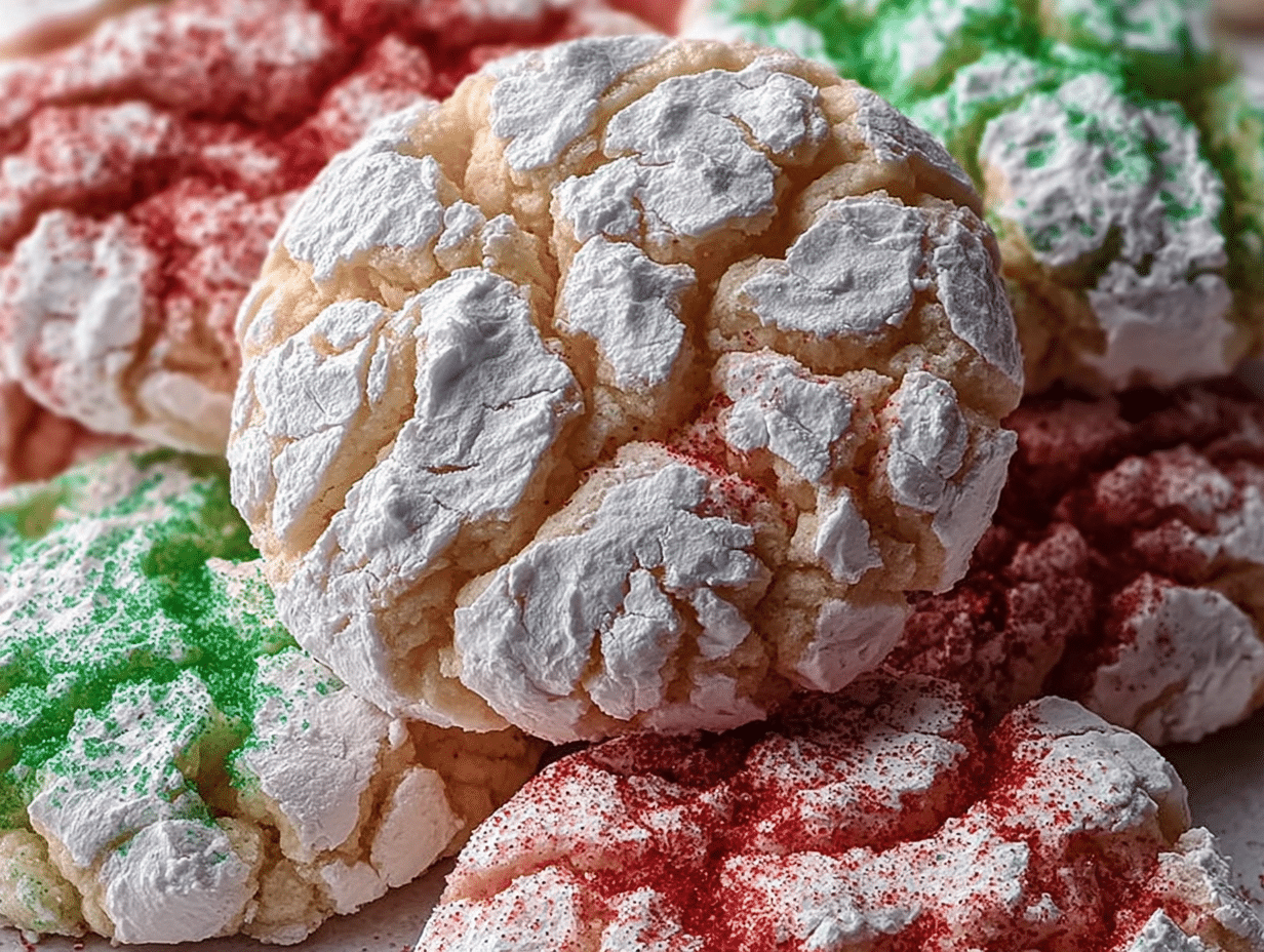 Cool Whip Christmas Crinkle Cookies