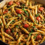 Creamy Chipotle One Pot Beef Pasta