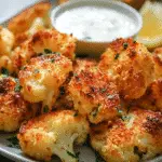 Crispy Baked Cauliflower Bites with Garlic Sauce