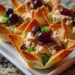 Crispy Cranberry Pecan Chicken Salad Wonton Cups