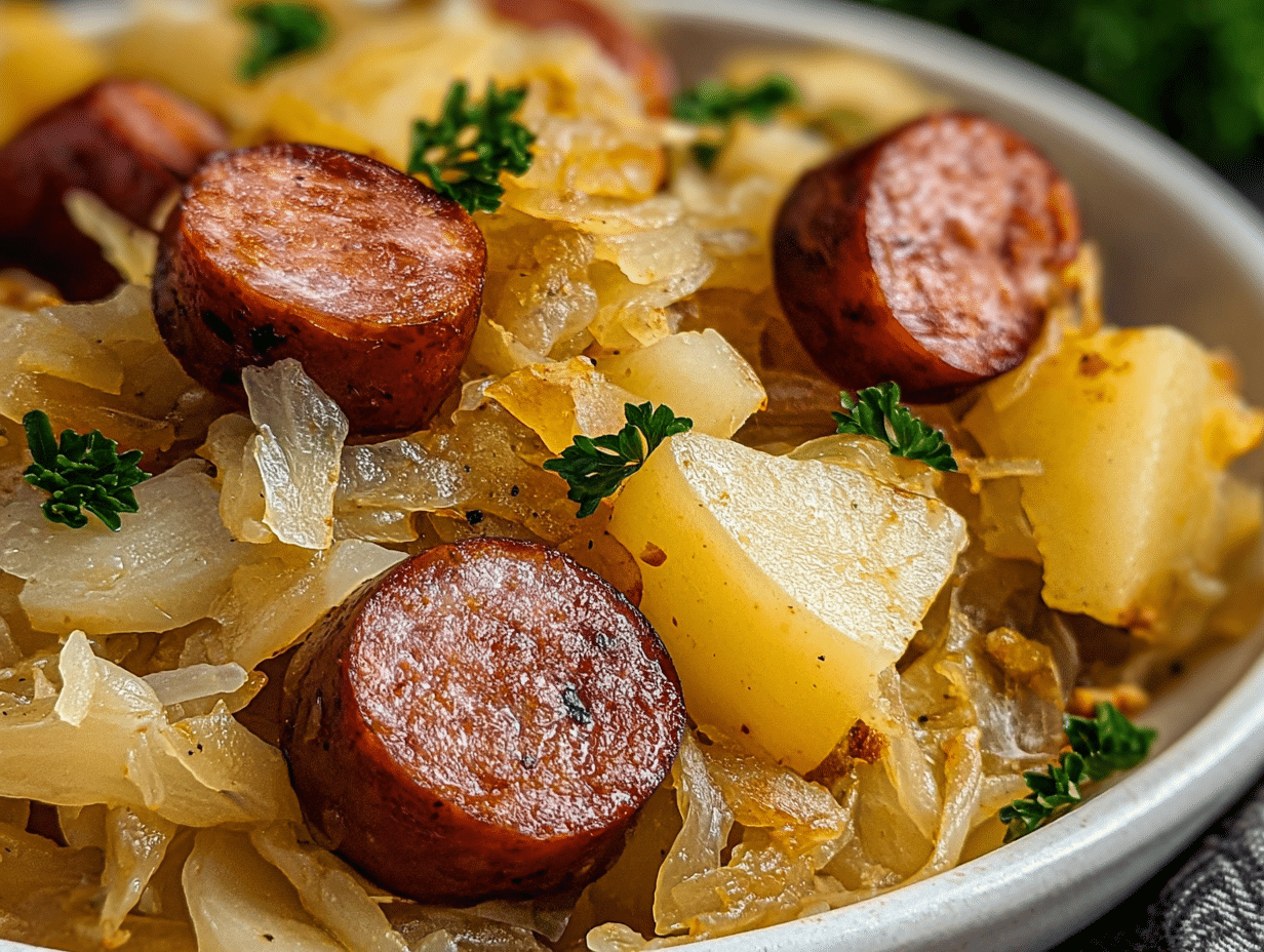 Crockpot Polish Sausage, Sauerkraut & Potatoes