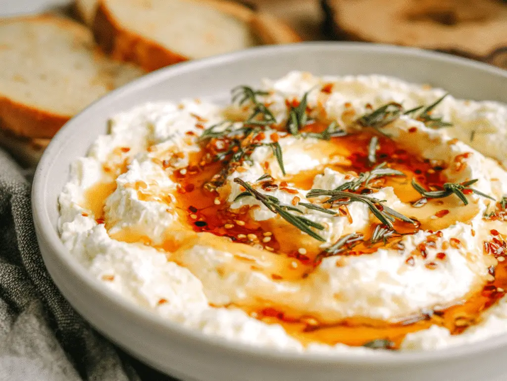 Delicious Ricotta Dip with Hot Honey