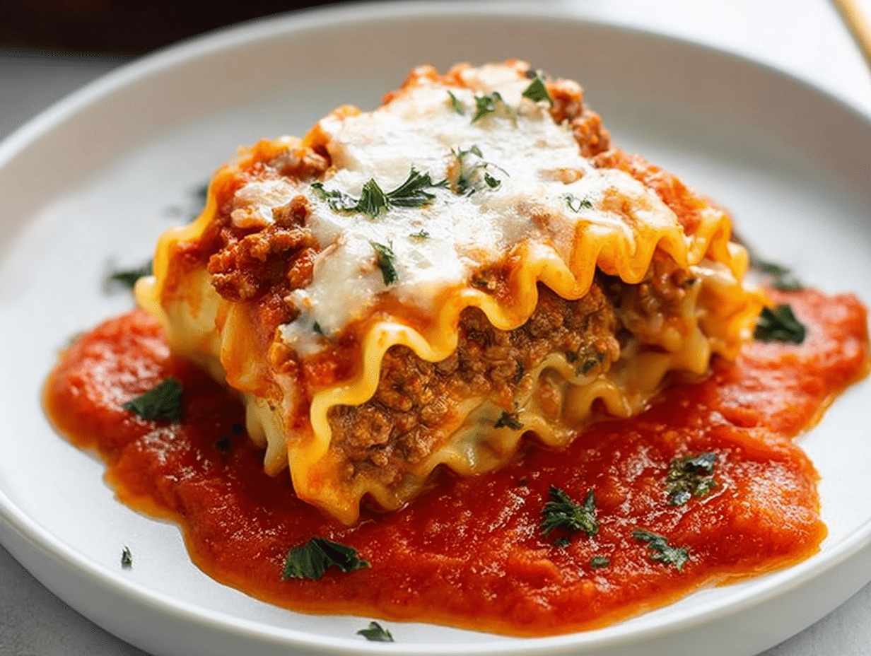 Easy Ground Beef Lasagna Roll Ups