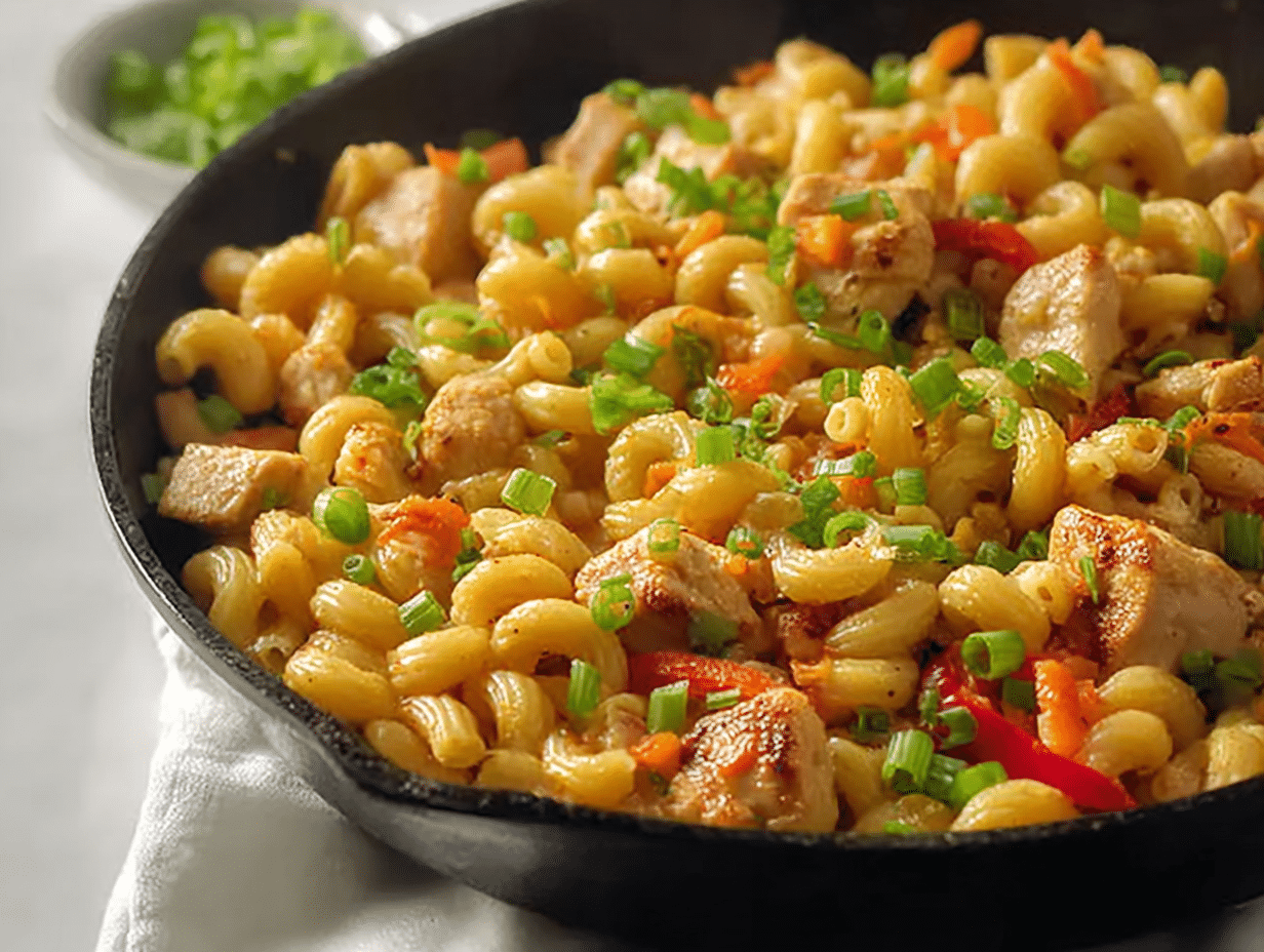 Flavorful Macaroni and Chicken Stir Fry