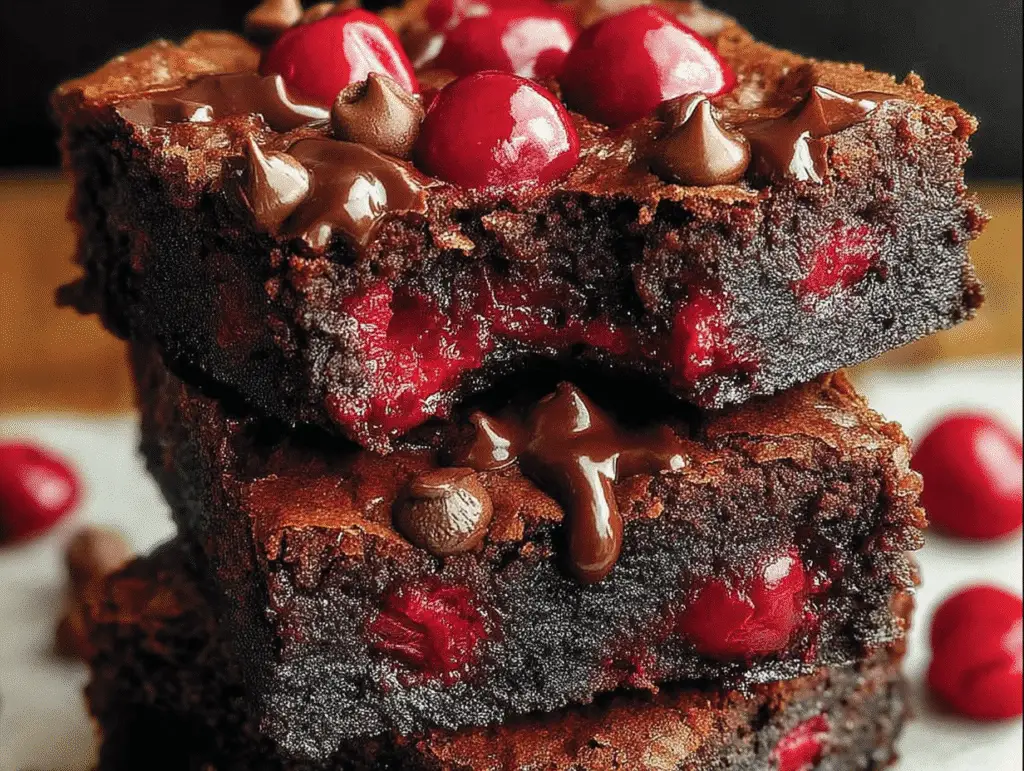 Fudgy Cherry Brownies Ganache