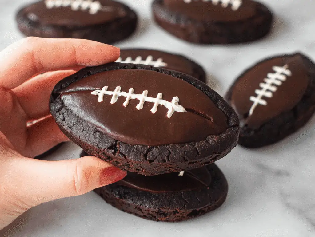 Fudgy football brownies