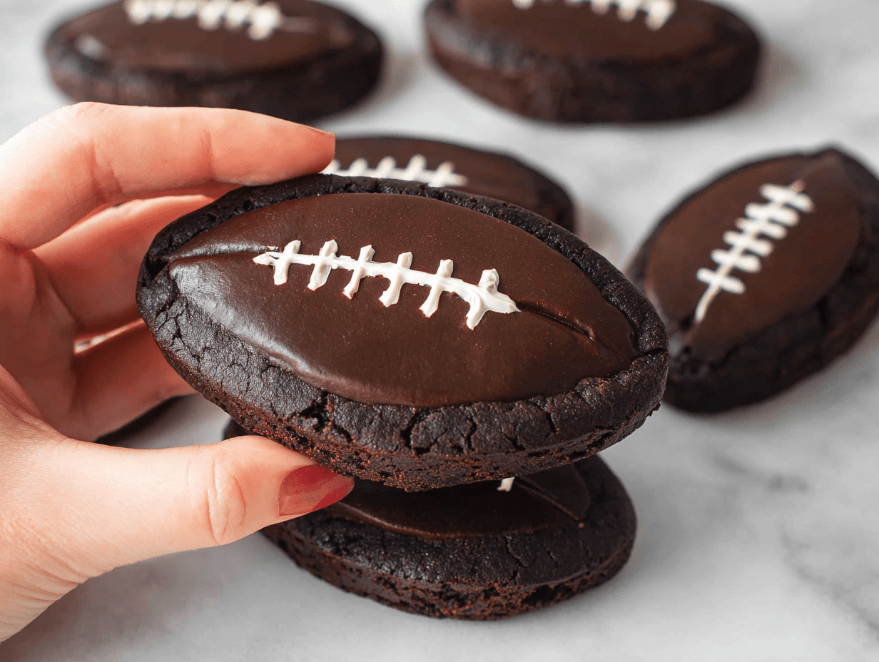 Fudgy football brownies