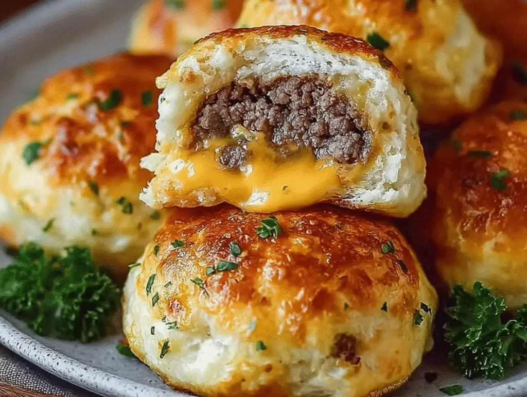 Garlic Parmesan Cheeseburger Bombs
