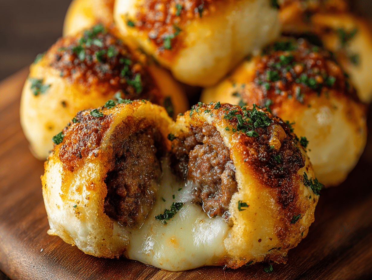 Garlic Parmesan Cheeseburger Bombs