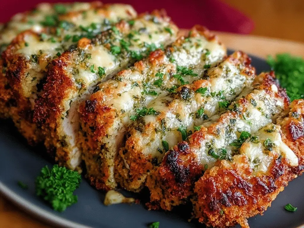 Garlic Parmesan Chicken Meatloaf