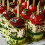 Greek Feta & Cucumber Bite Skewers