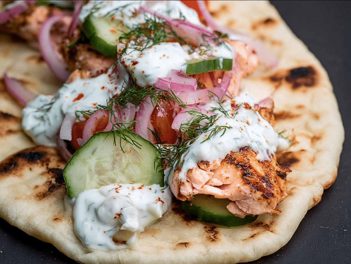 Grilled Salmon Gyros