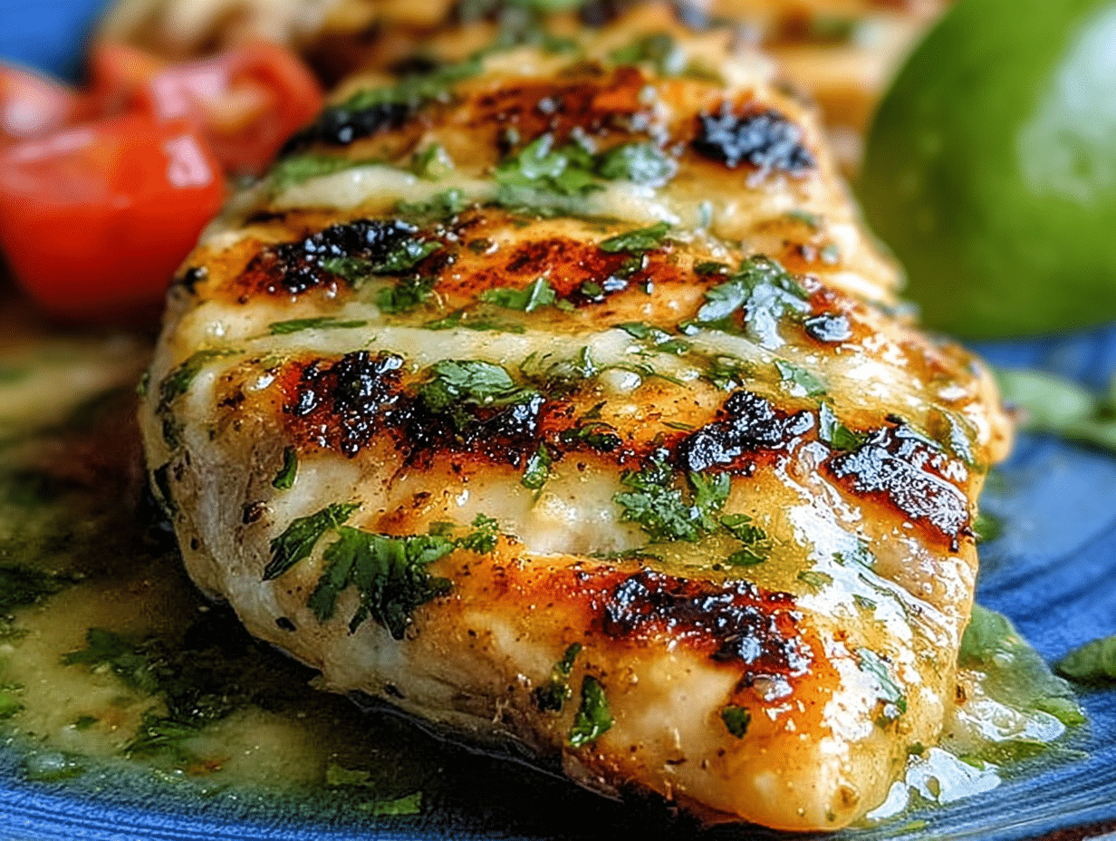 Grilled Salsa Verde Pepper Jack Chicken