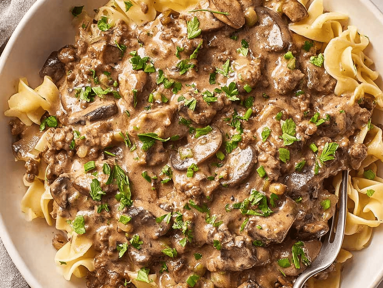Ground Beef Stroganoff