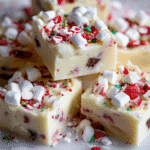 Holiday White Chocolate Marshmallow Fudge