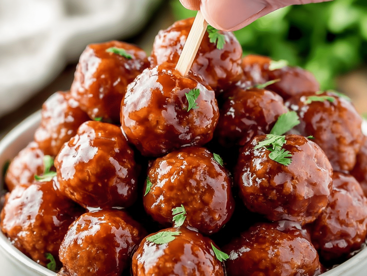 Honey BBQ Crockpot Meatballs