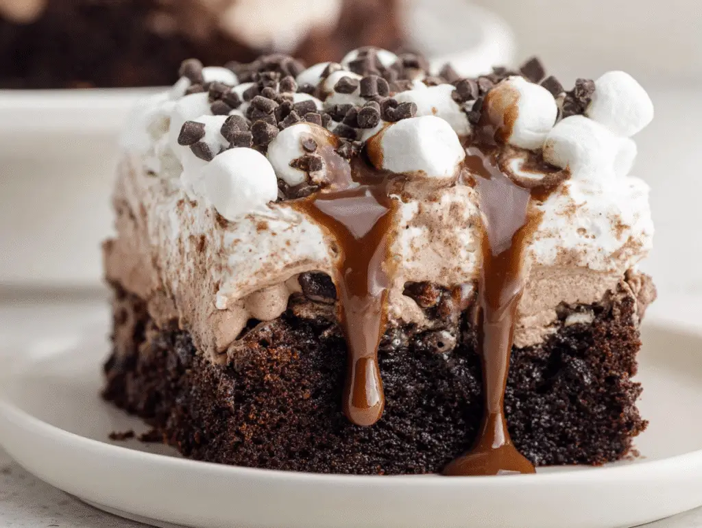 Hot Cocoa Poke Cake