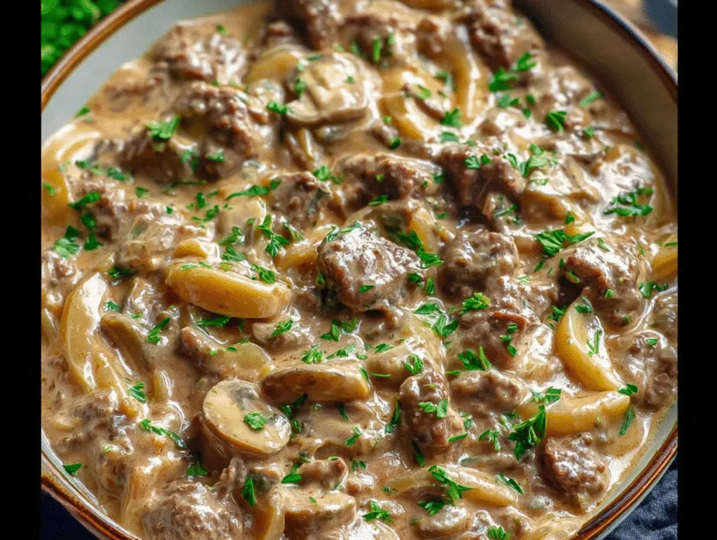 Keto Ground Beef Stroganoff