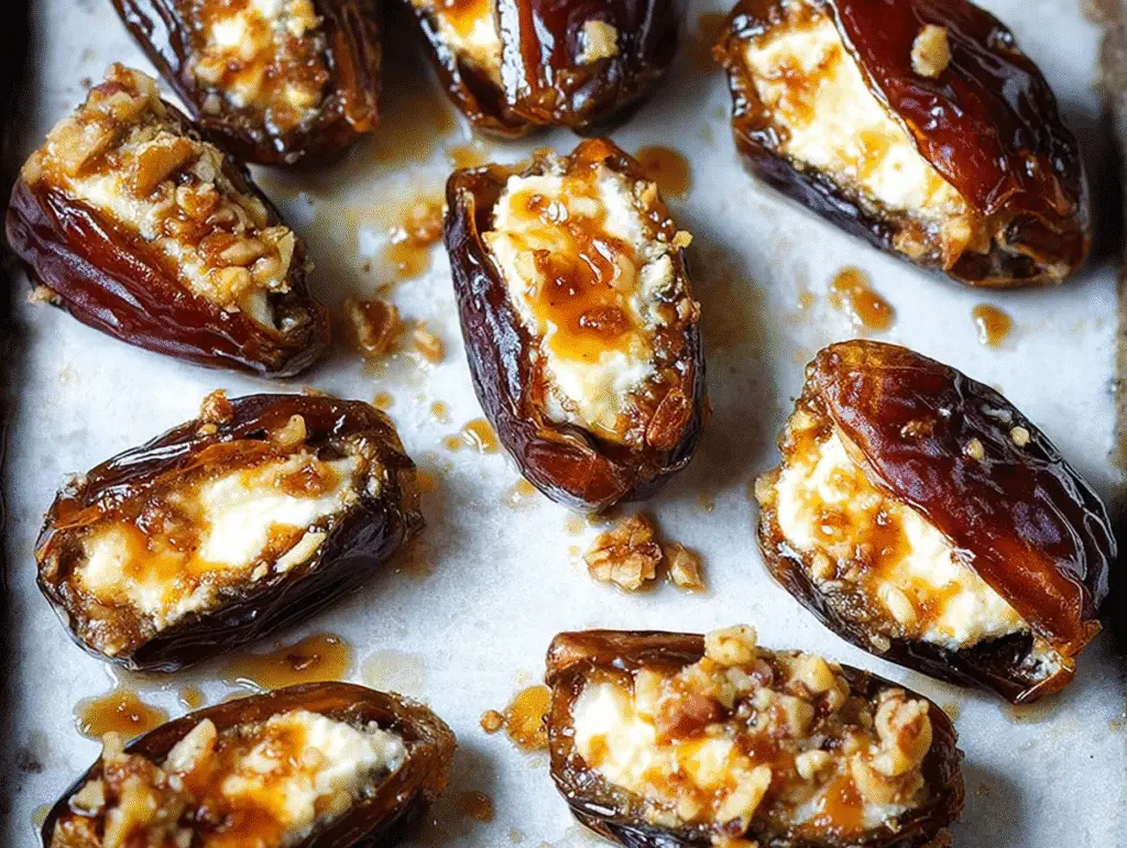 Mascarpone Stuffed Dates with Maple Drizzle