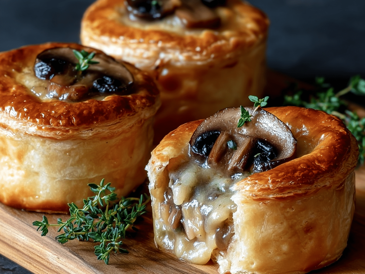 Mini Mushroom and Gruyère Pot Pies with Thyme