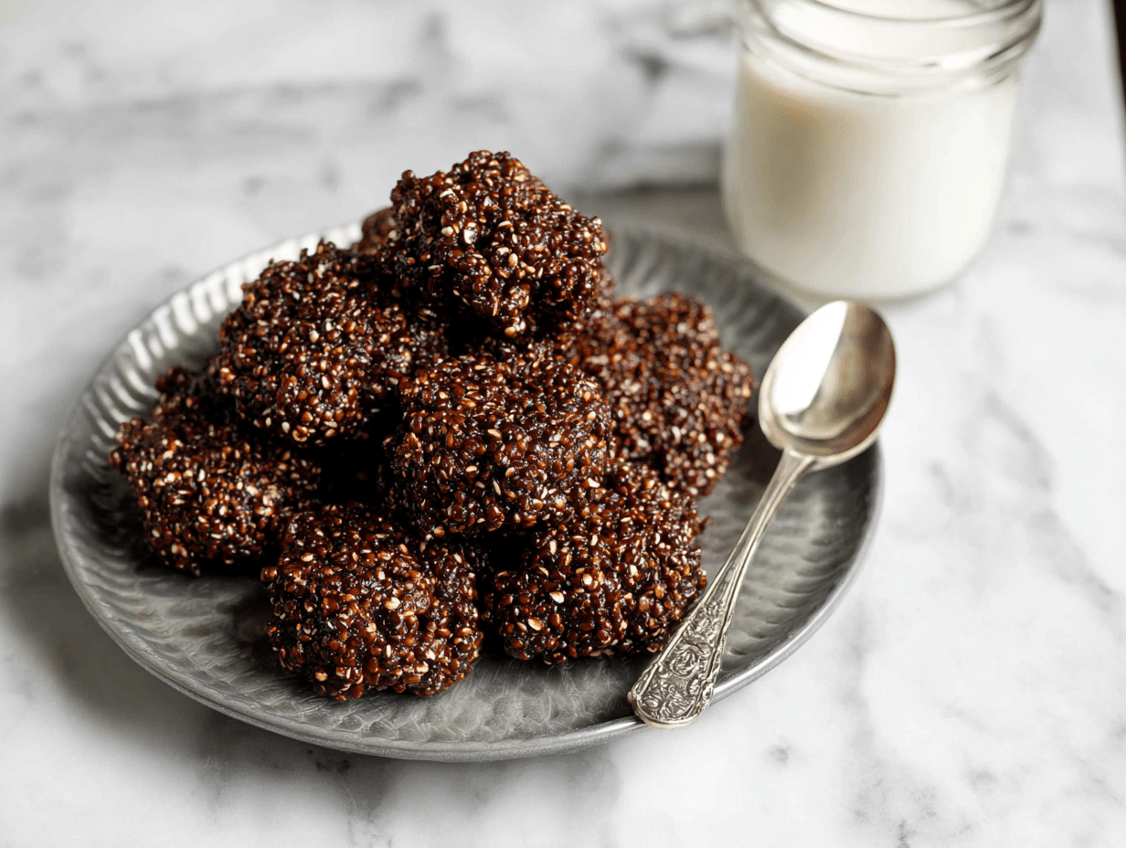 No-Bake Fudgy Quinoa-Chia Bites
