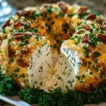 Pineapple & Green Onion Cheese Ball Wreath