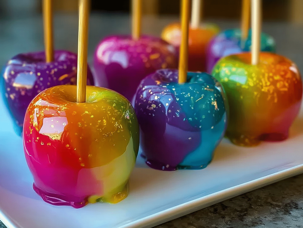 Rainbow Candy Apples