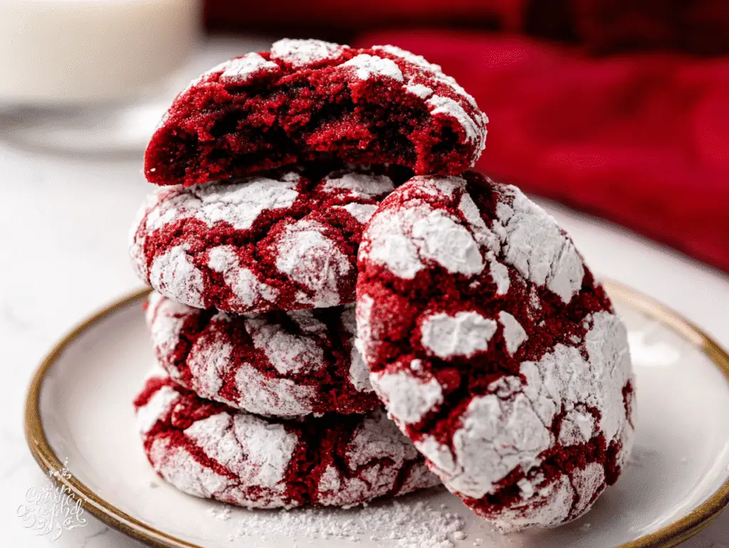 Red Velvet Crinkle Cookies