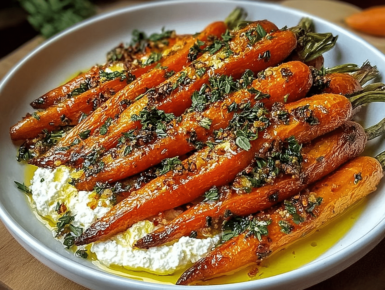 Roasted Carrots with Whipped Ricotta and Hot Honey Recipe