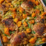 Roasted Chicken Leek and Butternut Squash Bake