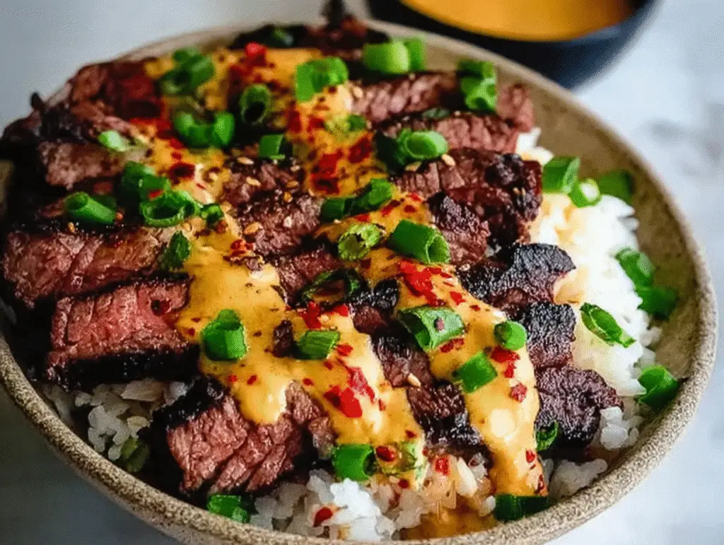 Savory Korean BBQ Steak Rice Bowls