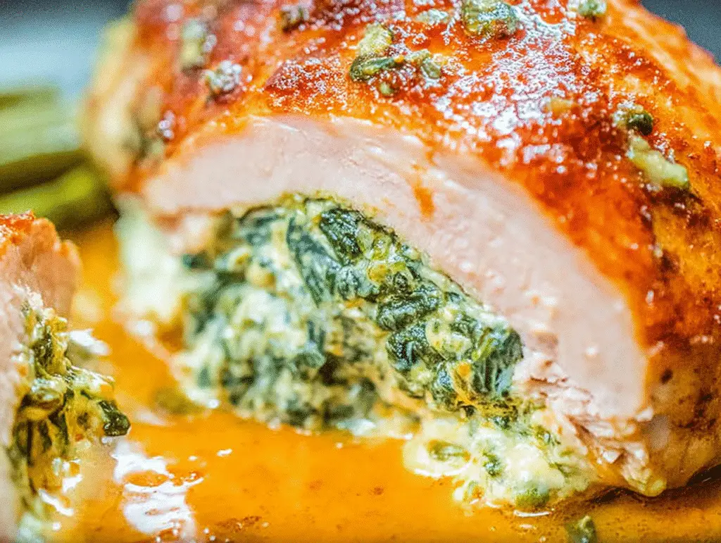 Spinach Stuffed Chicken Breasts - a healthy low carb dinner option!
