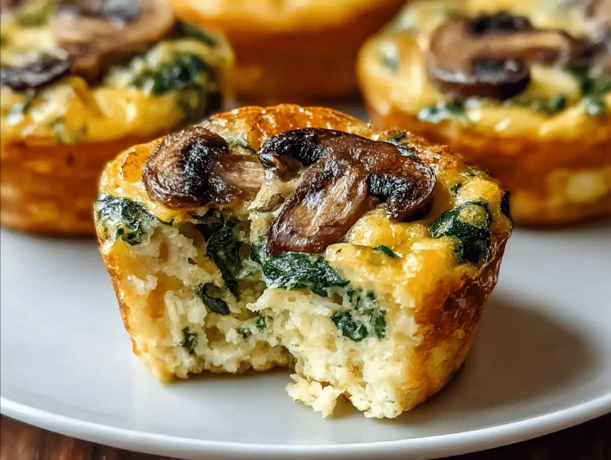 Spinach and Mushroom Quiche Muffins