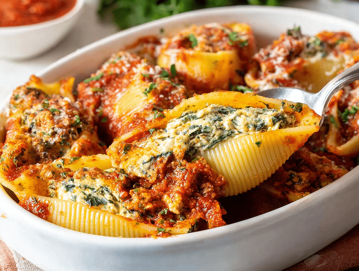 Spinach and Ricotta Stuffed Shells