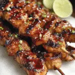 Sticky Bourbon Chicken Skewers