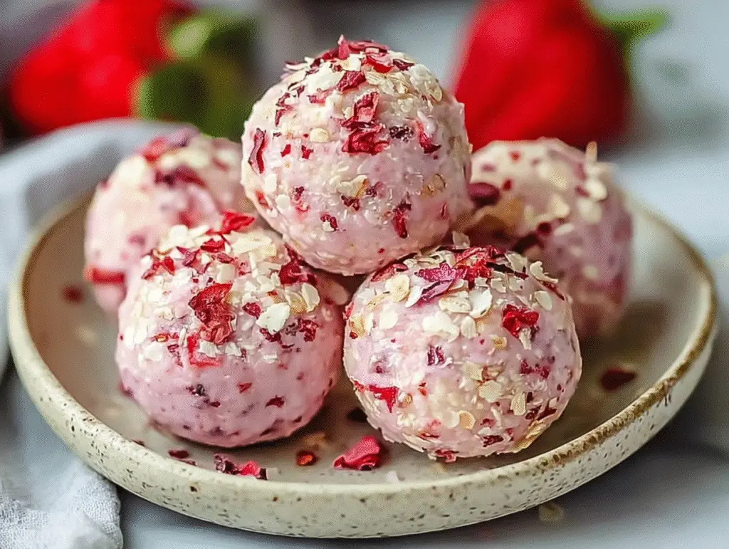 Strawberry Cheesecake Protein Balls
