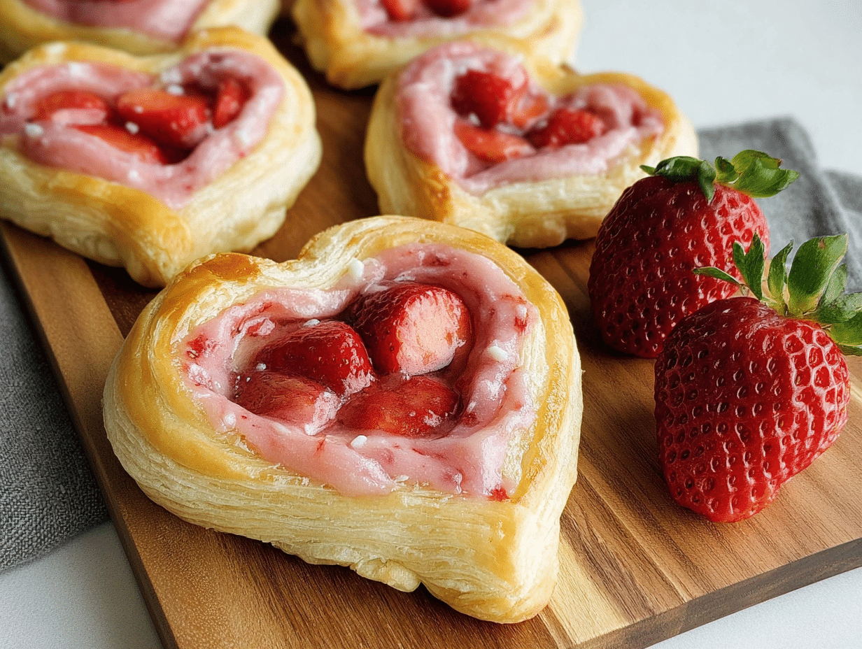 Strawberry Cream Cheese Heart Danishes