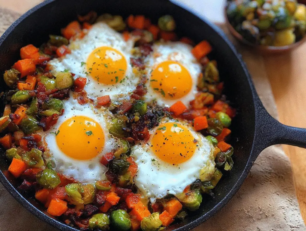 Sweet Potato Brussel Sprout Hash
