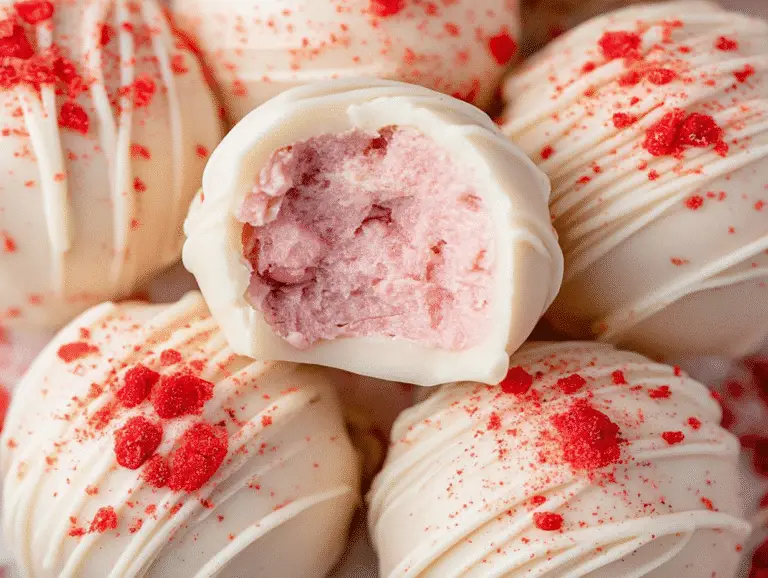 White Chocolate Strawberry Truffles