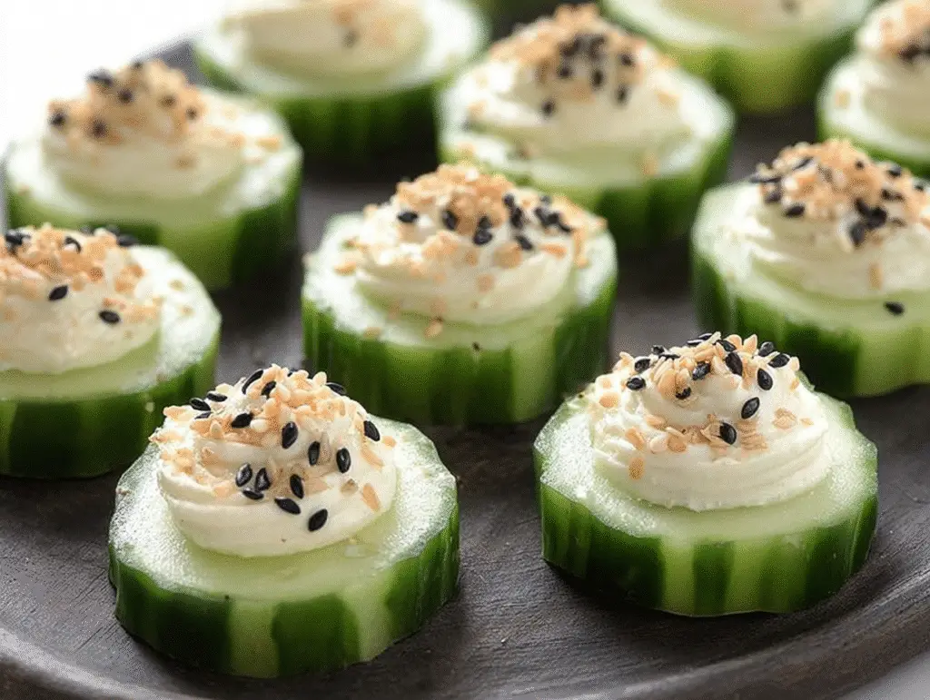 everything bagel cucumber bites