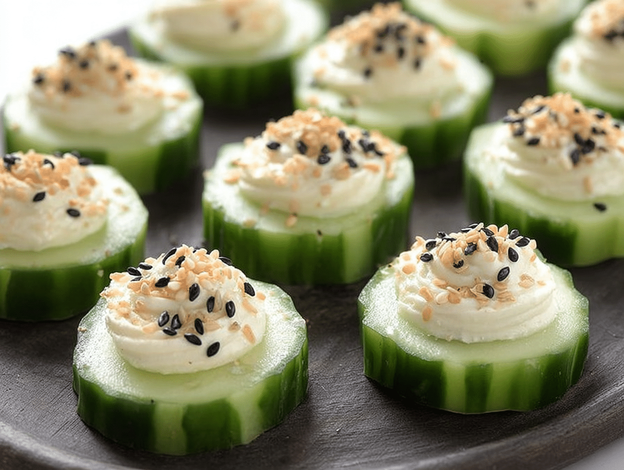everything bagel cucumber bites